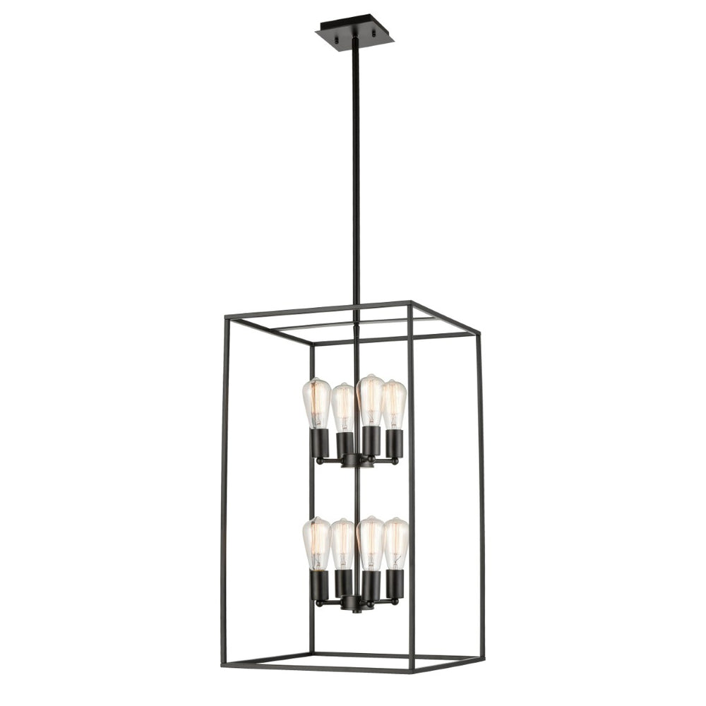 Atlas Williamsport 8-Light Pendant Light - Transitional Design with Airy Open Frame for Modern Spaces Oil Rubbed Bronze CL11847-BZ