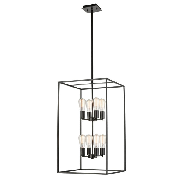 Atlas Williamsport 8-Light Pendant Light - Transitional Design with Airy Open Frame for Modern Spaces Oil Rubbed Bronze CL11847-BZ
