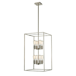 Atlas Williamsport 8-Light Pendant Light - Transitional Design with Airy Open Frame for Modern Spaces Brushed Nickel CL11847-NK