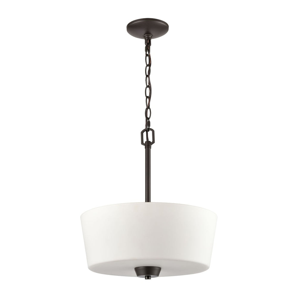 Atlas Winslow 15" Wide 3-Light Pendant Light - Classic Design with Soft White Glass Shades for Any Space Oil Rubbed Bronze CL11848-BZ