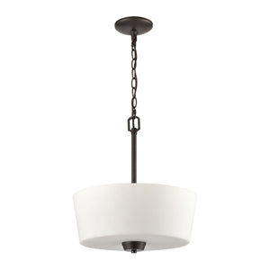 Atlas Winslow 15" Wide 3-Light Pendant Light - Classic Design with Soft White Glass Shades for Any Space Oil Rubbed Bronze CL11848-BZ