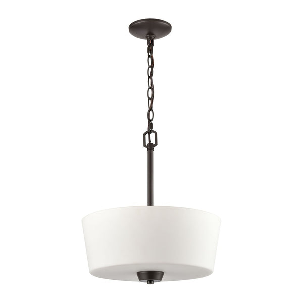 Atlas Winslow 15" Wide 3-Light Pendant Light - Classic Design with Soft White Glass Shades for Any Space Oil Rubbed Bronze CL11848-BZ