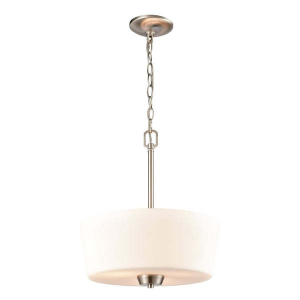 Atlas Winslow 15" Wide 3-Light Pendant Light - Classic Design with Soft White Glass Shades for Any Space Brushed Nickel CL11848-NK