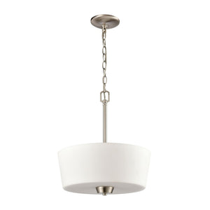 Atlas Winslow 15" Wide 3-Light Pendant Light - Classic Design with Soft White Glass Shades for Any Space Brushed Nickel CL11848-NK