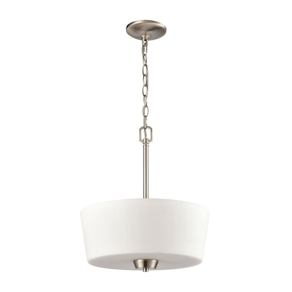Atlas Winslow 15" Wide 3-Light Pendant Light - Classic Design with Soft White Glass Shades for Any Space Brushed Nickel CL11848-NK