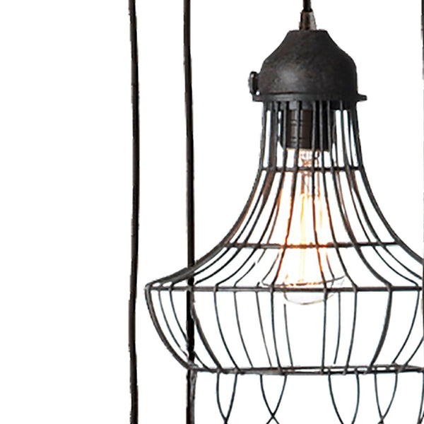 Atlas Wire 15'' Wide 5-Light Pendant - Modern Oil Rubbed Bronze Fixture for Dining & Kitchen Spaces CL11849-BK