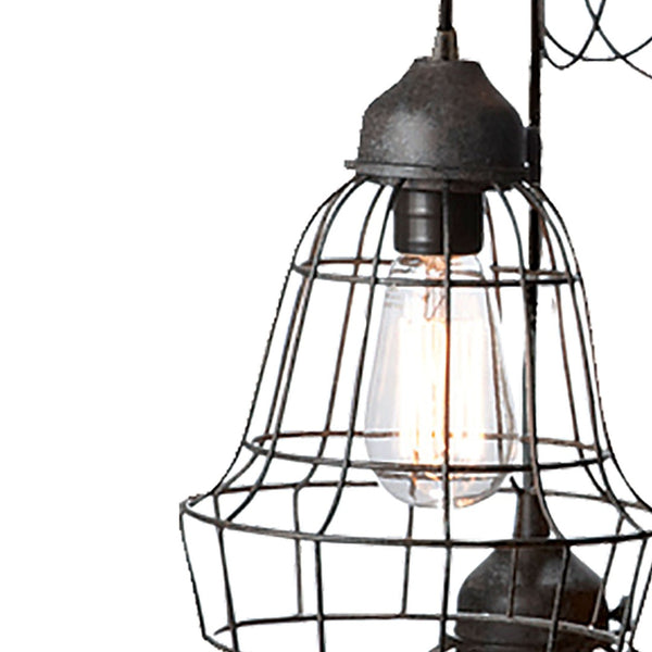 Atlas Wire 15'' Wide 5-Light Pendant - Modern Oil Rubbed Bronze Fixture for Dining & Kitchen Spaces CL11849-BK
