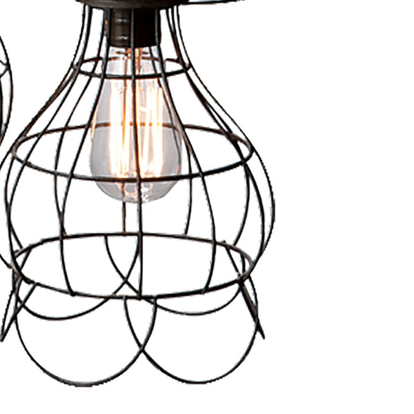 Atlas Wire 15'' Wide 5-Light Pendant - Modern Oil Rubbed Bronze Fixture for Dining & Kitchen Spaces CL11849-BK