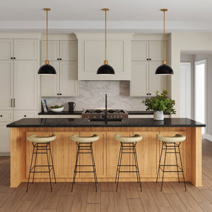Atlas Zayne 12'' Wide Modern 1-Light Pendant - Sleek Metal Dome for Focused and Ambient Lighting Matte Black CL11850-BK