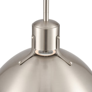 Atlas Zayne 12'' Wide Modern 1-Light Pendant - Sleek Metal Dome for Focused and Ambient Lighting Brushed Nickel CL11850-NK