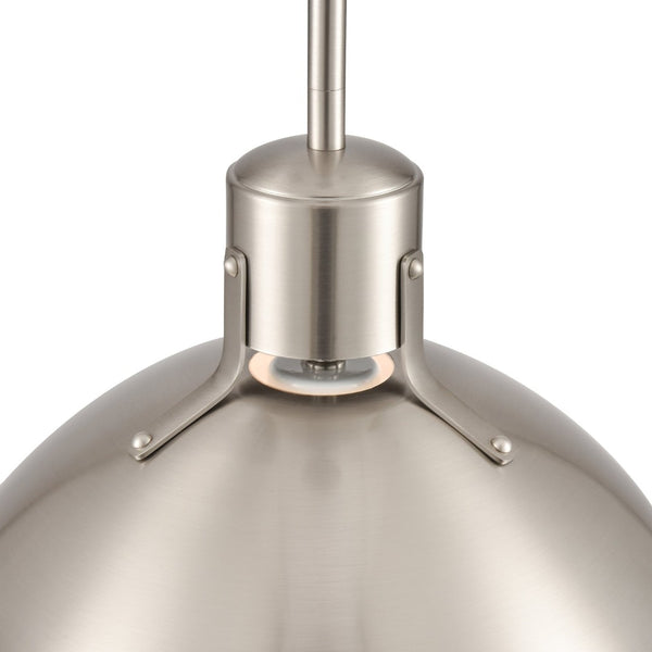 Atlas Zayne 12'' Wide Modern 1-Light Pendant - Sleek Metal Dome for Focused and Ambient Lighting Brushed Nickel CL11850-NK