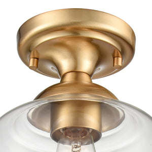 Atlas Agnes 8" Wide 1-Light Semi Flush Mount Fixture - Modern Design for Compact Spaces and Cozy Ambiance Satin Brass CL11854-BS