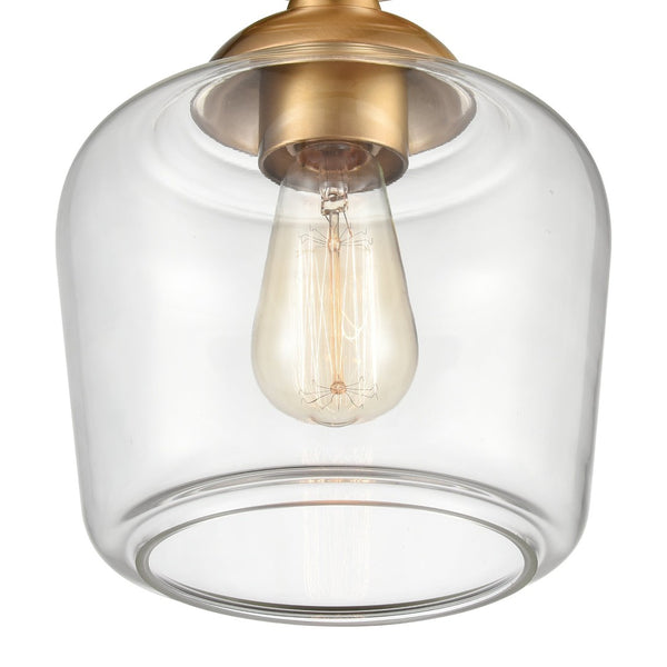 Atlas Agnes 8" Wide 1-Light Semi Flush Mount Fixture - Modern Design for Compact Spaces and Cozy Ambiance Satin Brass CL11854-BS