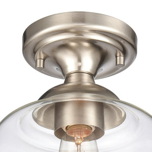 Atlas Agnes 8" Wide 1-Light Semi Flush Mount Fixture - Modern Design for Compact Spaces and Cozy Ambiance Satin Nickel CL11854-NK
