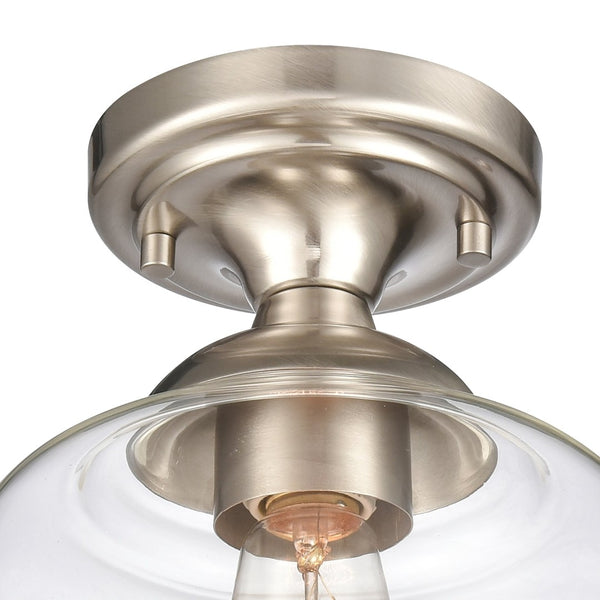 Atlas Agnes 8" Wide 1-Light Semi Flush Mount Fixture - Modern Design for Compact Spaces and Cozy Ambiance Satin Nickel CL11854-NK