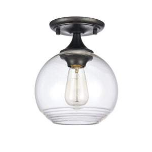 Atlas Angie 8'' Wide 1-Light Semi Flush Mount Fixture for Modern Spaces - Stylish, Versatile Illumination Matte Black CL11857-BK
