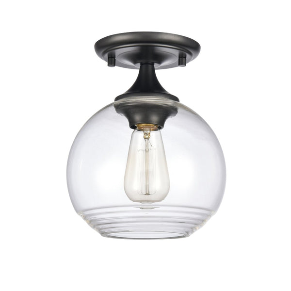 Atlas Angie 8'' Wide 1-Light Semi Flush Mount Fixture for Modern Spaces - Stylish, Versatile Illumination Matte Black CL11857-BK