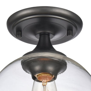 Atlas Angie 8'' Wide 1-Light Semi Flush Mount Fixture for Modern Spaces - Stylish, Versatile Illumination Matte Black CL11857-BK