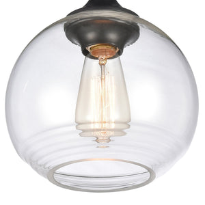 Atlas Angie 8'' Wide 1-Light Semi Flush Mount Fixture for Modern Spaces - Stylish, Versatile Illumination Matte Black CL11857-BK