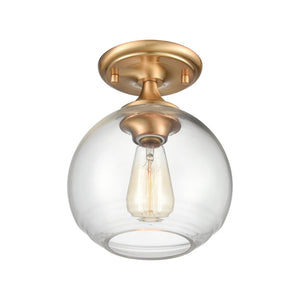 Atlas Angie 8'' Wide 1-Light Semi Flush Mount Fixture for Modern Spaces - Stylish, Versatile Illumination Satin Brass CL11857-GD