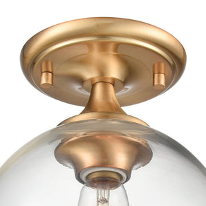 Atlas Angie 8'' Wide 1-Light Semi Flush Mount Fixture for Modern Spaces - Stylish, Versatile Illumination Satin Brass CL11857-GD