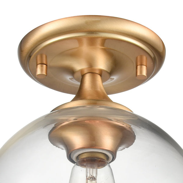 Atlas Angie 8'' Wide 1-Light Semi Flush Mount Fixture for Modern Spaces - Stylish, Versatile Illumination Satin Brass CL11857-GD