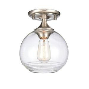 Atlas Angie 8'' Wide 1-Light Semi Flush Mount Fixture for Modern Spaces - Stylish, Versatile Illumination Satin Nickel CL11857-NK