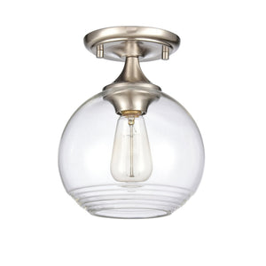 Atlas Angie 8'' Wide 1-Light Semi Flush Mount Fixture for Modern Spaces - Stylish, Versatile Illumination Satin Nickel CL11857-NK