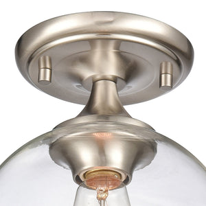 Atlas Angie 8'' Wide 1-Light Semi Flush Mount Fixture for Modern Spaces - Stylish, Versatile Illumination Satin Nickel CL11857-NK
