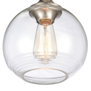 Atlas Angie 8'' Wide 1-Light Semi Flush Mount Fixture for Modern Spaces - Stylish, Versatile Illumination Satin Nickel CL11857-NK