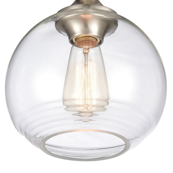 Atlas Angie 8'' Wide 1-Light Semi Flush Mount Fixture for Modern Spaces - Stylish, Versatile Illumination Satin Nickel CL11857-NK