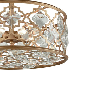 Atlas Armand 17" Wide Semi Flush Mount Light Fixture - Matte Gold with Crystal Accents for Elegant Spaces CL11858-GD