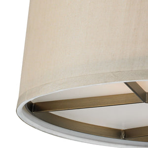 Atlas Baxter 16" Elegant Semi-Flush Mount Light - Antique Brass with Beige Shades for Timeless Charm CL11860-BS