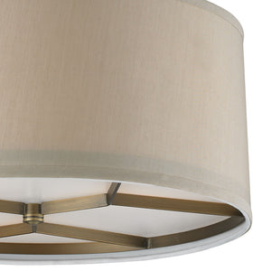 Atlas Baxter 16" Elegant Semi-Flush Mount Light - Antique Brass with Beige Shades for Timeless Charm CL11860-BS