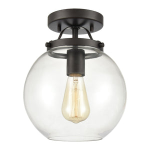 Atlas Bernice 9'' Wide 1-Light Semi Flush Mount - Elegant Clear Glass Globe for Timeless Home Lighting Oil Rubbed Bronze CL11861-BZ