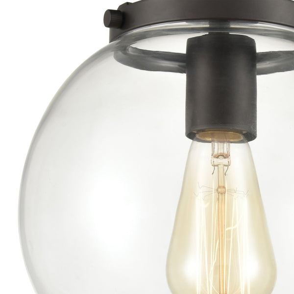 Atlas Bernice 9'' Wide 1-Light Semi Flush Mount - Elegant Clear Glass Globe for Timeless Home Lighting Oil Rubbed Bronze CL11861-BZ