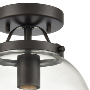 Atlas Bernice 9'' Wide 1-Light Semi Flush Mount - Elegant Clear Glass Globe for Timeless Home Lighting Oil Rubbed Bronze CL11861-BZ