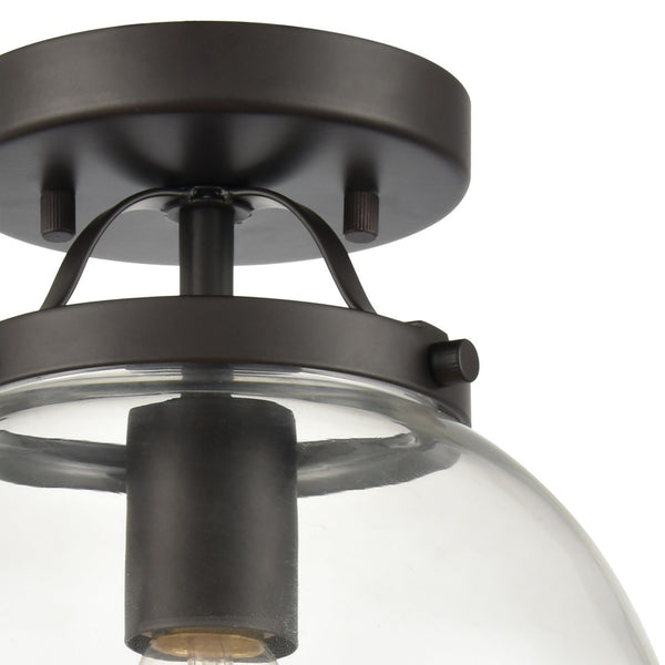 Atlas Bernice 9'' Wide 1-Light Semi Flush Mount - Elegant Clear Glass Globe for Timeless Home Lighting Oil Rubbed Bronze CL11861-BZ