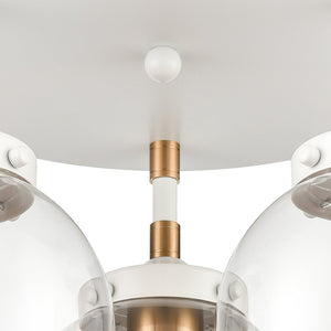 Atlas Boudreaux 3-Light Semi Flush Mount - Midcentury Modern Design with Elegant Glass Globes and Style Matte White CL11862-WH