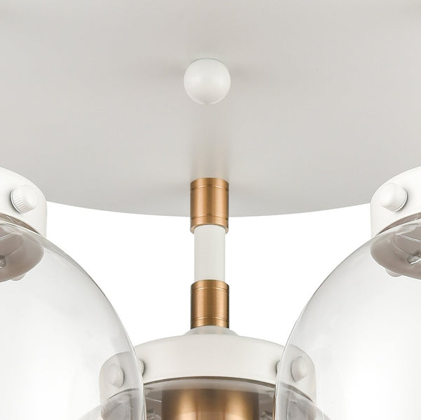 Atlas Boudreaux 3-Light Semi Flush Mount - Midcentury Modern Design with Elegant Glass Globes and Style Matte White CL11862-WH