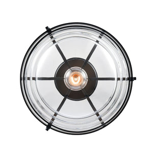 Atlas Boyer 12'' Wide 1-Light Semi Flush Mount - Elegant Matte Black Fixture with Clear Glass Shade CL11863-BK