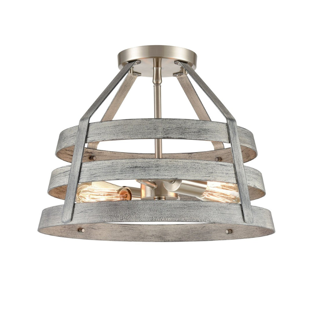 Atlas Brigantine 15'' Wide 2-Light Semi Flush Mount - Coastal Modern Design for Bright, Inviting Spaces Weathered Driftwood CL11865-GY