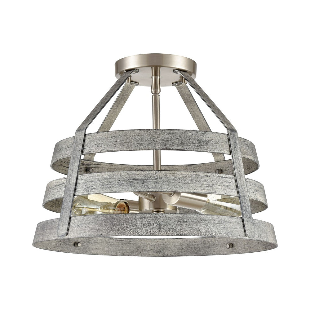 Atlas Brigantine 15'' Wide 2-Light Semi Flush Mount - Coastal Modern Design for Bright, Inviting Spaces Weathered Driftwood CL11865-GY
