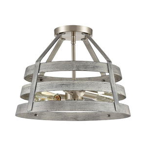 Atlas Brigantine 15'' Wide 2-Light Semi Flush Mount - Coastal Modern Design for Bright, Inviting Spaces Weathered Driftwood CL11865-GY