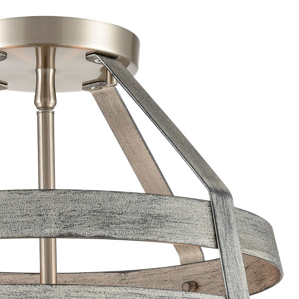 Atlas Brigantine 15'' Wide 2-Light Semi Flush Mount - Coastal Modern Design for Bright, Inviting Spaces Weathered Driftwood CL11865-GY