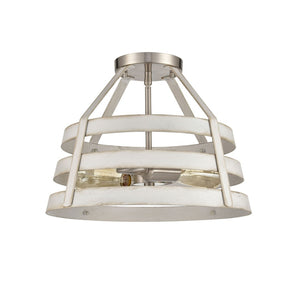 Atlas Brigantine 15'' Wide 2-Light Semi Flush Mount - Coastal Modern Design for Bright, Inviting Spaces Satin Nickel CL11865-WH