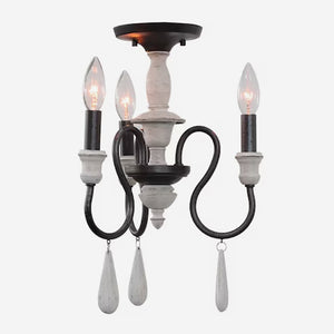 Atlas Brownell 12.5'' Wide 3-Light Semi Flush Mount - Timeless Farmhouse Charm with Anvil Iron Elegance CL11867-BK