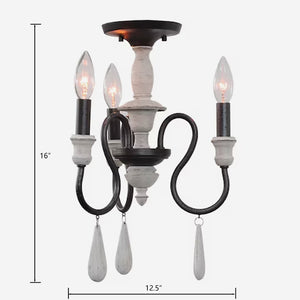 Atlas Brownell 12.5'' Wide 3-Light Semi Flush Mount - Timeless Farmhouse Charm with Anvil Iron Elegance CL11867-BK