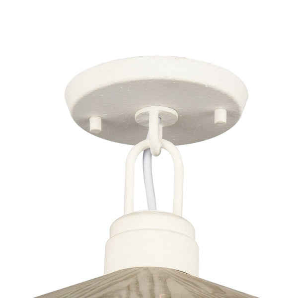 Atlas Cape May Coastal 1-Light Semi Flush Mount Fixture - White Coral & Driftwood for Nautical Charm CL11869-WH