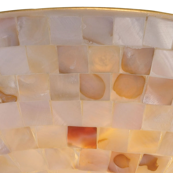 Atlas Capri 2-Light Semi Flush Mount Light Fixture - Elegant Capiz Shells for Coastal Modern Spaces Satin Nickel 12'' CL11870-NA